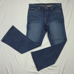 Vintage Calvin Klein Womens Blue Jeans Size 32/14 Flare Leg Stretch Cotton Blend